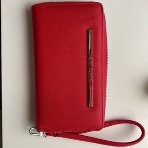 Steve Madden red wrist wallet
